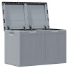Boîte de rangement de jardin 180 L Gris PP aspect bois 