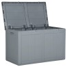 Boîte de rangement de jardin 180 L Gris PP aspect bois 