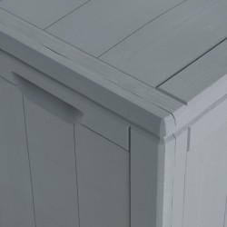 Boîte de rangement de jardin 180 L Gris PP aspect bois 