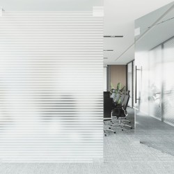 Films pour fenêtre dépoli design à rayures PVC 