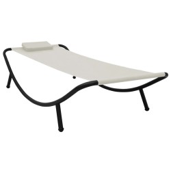 Lit de jardin crème 200x90 cm acier 