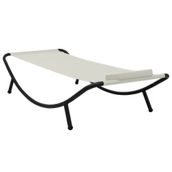 Lit de jardin crème 200x90 cm acier 