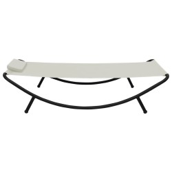 Lit de jardin crème 200x90 cm acier 