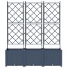 Jardinier avec treillis 3 pcs Gris 120x40x143 cm 