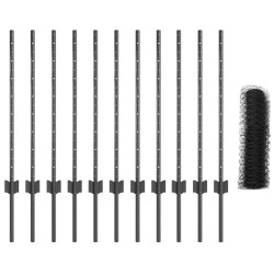 Poteaux de clôture 11 pcs U-Channel Gris 80 cm Acier 