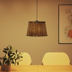 Abat-jour de plafonnier marron Ø40x26 cm osier 