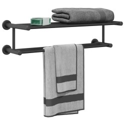 Porte-serviettes Noir 61 x 23 x 17 cm Acier inoxydable 