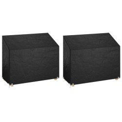 Housses de banc de jardin 2 pcs 8 œillets 160x70x70/88 cm PE 