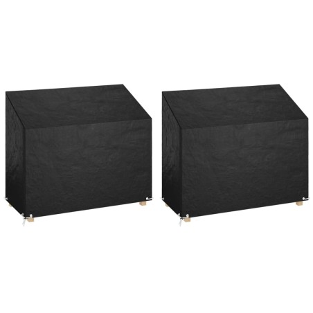 Housses de banc de jardin 2 pcs 8 œillets 160x70x70/88 cm PE 