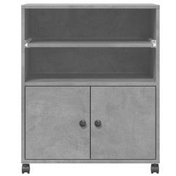 Support d'imprimante avec roulettes gris béton 60x48x74 cm 