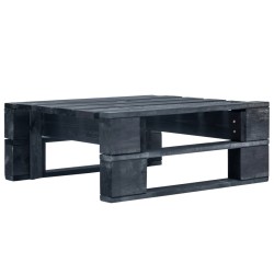 Pouf palette de jardin noir bois de pin imprégné 