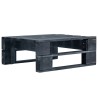 Pouf palette de jardin noir bois de pin imprégné 