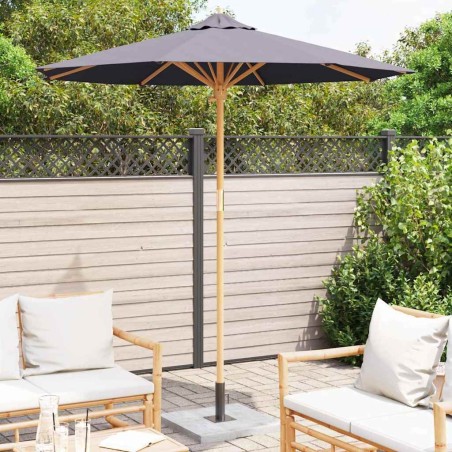 Parasol de jardin gris foncé 217 x 230 cm en bambou 