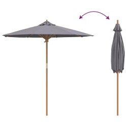 Parasol de jardin gris foncé 217 x 230 cm en bambou 