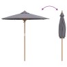 Parasol de jardin gris foncé 217 x 230 cm en bambou 