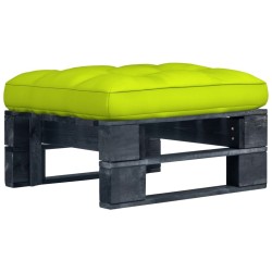 Pouf palette de jardin noir bois de pin imprégné 