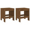 Tabourets de jardin lot de 2 marron miel 40x36x45 cm pin massif 