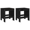Tabourets de jardin lot de 2 noir 40x36x45 cm bois massif pin 