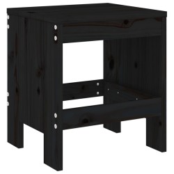 Tabourets de jardin lot de 2 noir 40x36x45 cm bois massif pin 