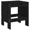 Tabourets de jardin lot de 2 noir 40x36x45 cm bois massif pin 