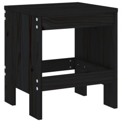 Tabourets de jardin lot de 2 noir 40x36x45 cm bois massif pin 