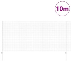 Clôture en fil soudé avec 10 poteaux en U Argent 1,2x10 m Acier 