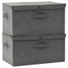 Boîtes de rangement 2 pcs Tissu 50x30x25 cm Anthracite 