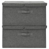Boîtes de rangement 2 pcs Tissu 50x30x25 cm Anthracite 