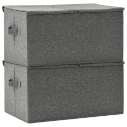 Boîtes de rangement 2 pcs Tissu 50x30x25 cm Anthracite 