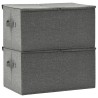 Boîtes de rangement 2 pcs Tissu 50x30x25 cm Anthracite 