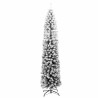 Sapin de Noël artificiel mince flocon de neige vert 210 cm PVC 