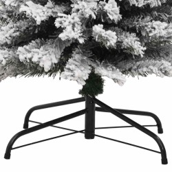 Sapin de Noël artificiel mince flocon de neige vert 210 cm PVC 