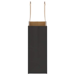 Sacs en papier 250 pcs avec poignées noir 15x8x21 cm 