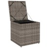 Coffre de rangement Gris et bleu marine Coussins en ratán et en tissu 