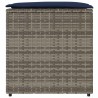 Coffre de rangement Gris et bleu marine Coussins en ratán et en tissu 