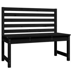 Banc de jardin noir 109 cm bois massif de pin 