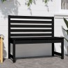 Banc de jardin noir 109 cm bois massif de pin 