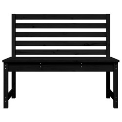Banc de jardin noir 109 cm bois massif de pin 