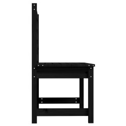 Banc de jardin noir 109 cm bois massif de pin 