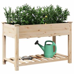 Jardinière avec étagère 115x59x76 cm en bois massif de sapin 