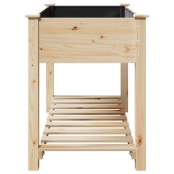Jardinière avec étagère 115x59x76 cm en bois massif de sapin 