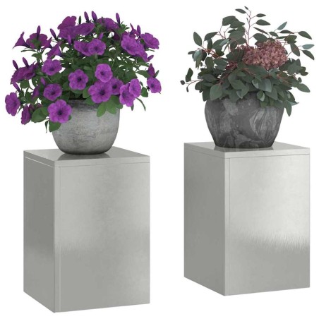 Supports de plantes extérieurs Pilier 2 pcs 24x24x35 cm Acier inoxydable 