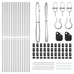 Ensemble de poteaux de clôture 13 pcs Argent Ø32mm 160 cm 