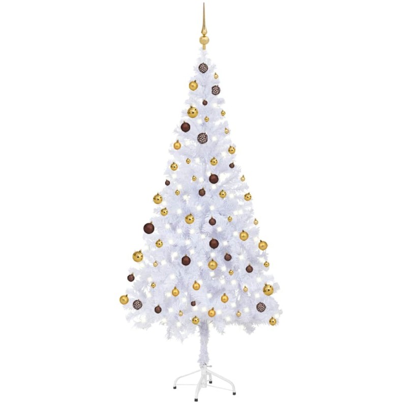 Arbre de Noël artificiel pré-éclairé/boules 180 cm 620 branches 
