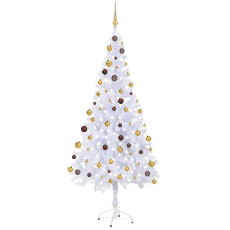 Arbre de Noël artificiel pré-éclairé/boules 180 cm 620 branches 