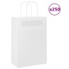 Sacs en papier 250 pcs avec poignées blanc 21x11x31 cm 