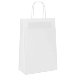 Sacs en papier 250 pcs avec poignées blanc 21x11x31 cm 