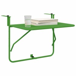 Table de balcon pliable verte 60x40 cm Acier 
