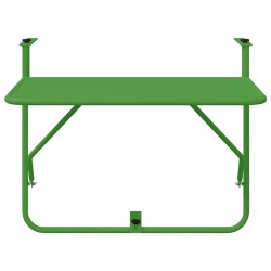 Table de balcon pliable verte 60x40 cm Acier 