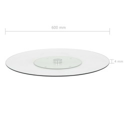 Assiette de service rotative Transparent 60 cm Verre trempé 